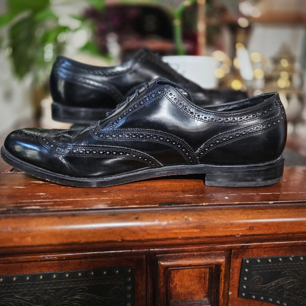 Florsheim Mens Black Leather Wingtip‎ Brogue Oxford Dress Shoes